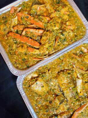 Seafood Okra Soup (Crabs, Shrimp & Mackerel Fish)